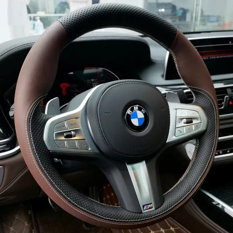 

DIY Hand-Stitch Suede Leather Car Steering Wheel Cover for BMW 3 Series 320 325 5 Series 525 530 118 X1 X2 X3 X4 X5 X7