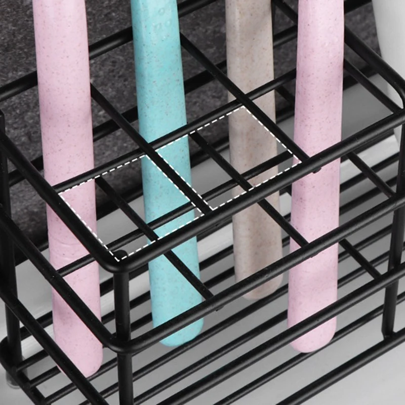 Держатель зубной щетки для ванной комнаты черный держатель из нержавеющей стали