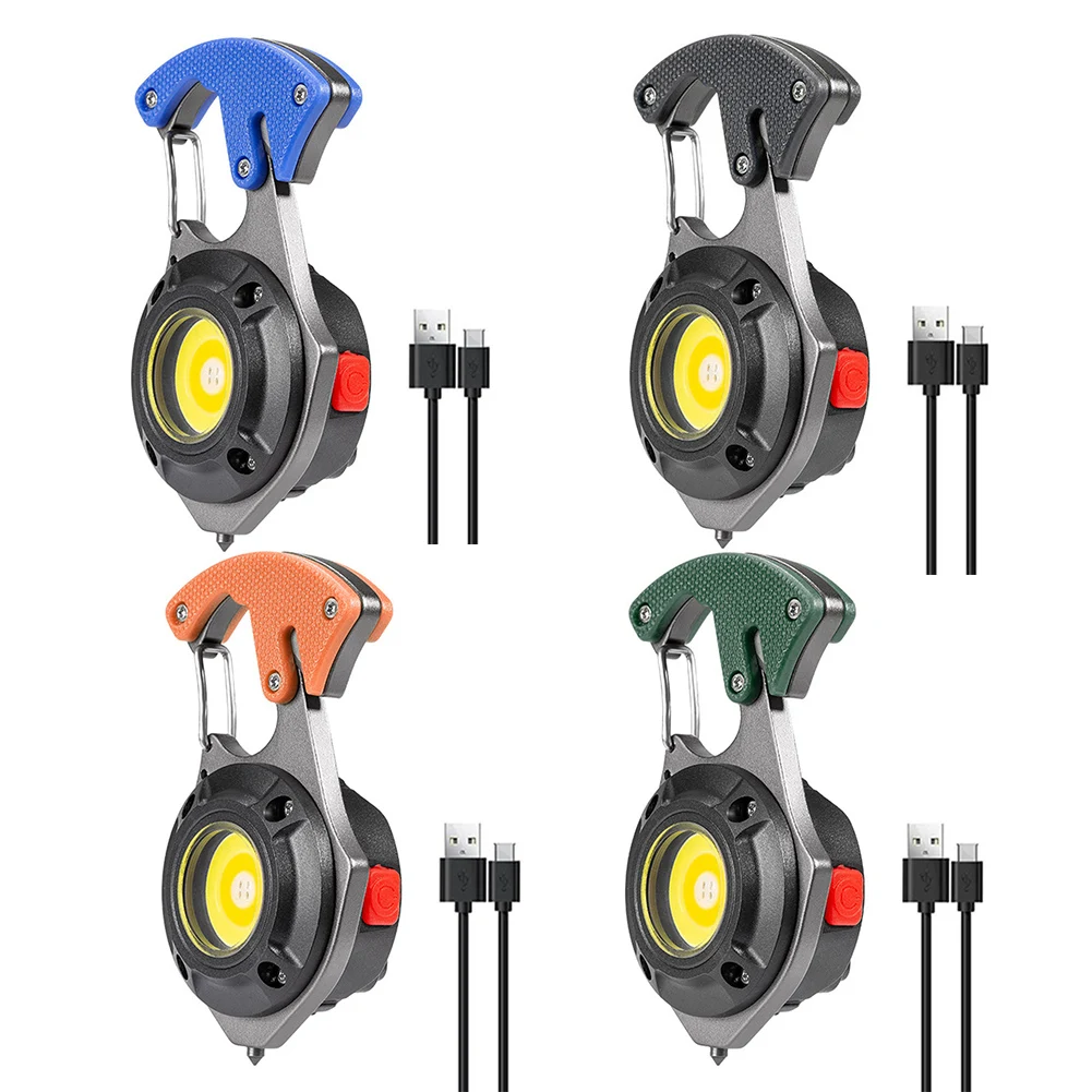 

Multi-function COB LED Flashlight Outdoor USB C Rechargeable Keychain Lighting