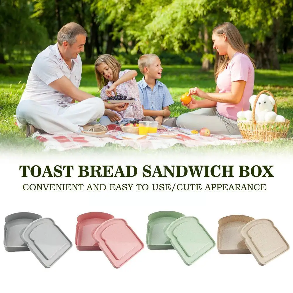 

Sandwich Storage Box Silicone Lunch Box Food Storage Useful Sealing Reusable Microwave Container Anti-deformed Bread G H4g2