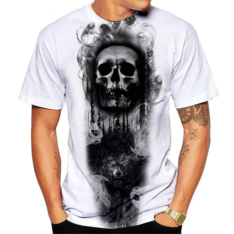 

Fashion Skull 3D Print Men's T-Shirt Y2k Clothing Oversized T-Shirt Men's Tops Aesthetic Streetwear Daily Sport Fishing Wear