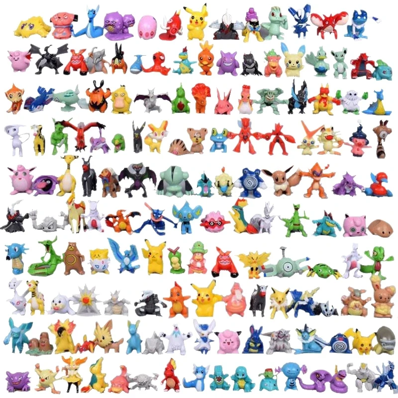 

144 Pcs/Lot Mini Pokemon Figure Pikachu Kids Model Toys 2-3cm Kawaii Figurine PVC Dolls 6*24pcs Toys Wholesale
