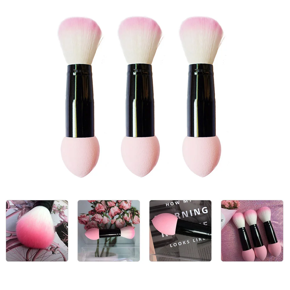 

3pcs Double-Headed Portable Multi-function Makeup Brushes Blush Brushes Powder Brushes