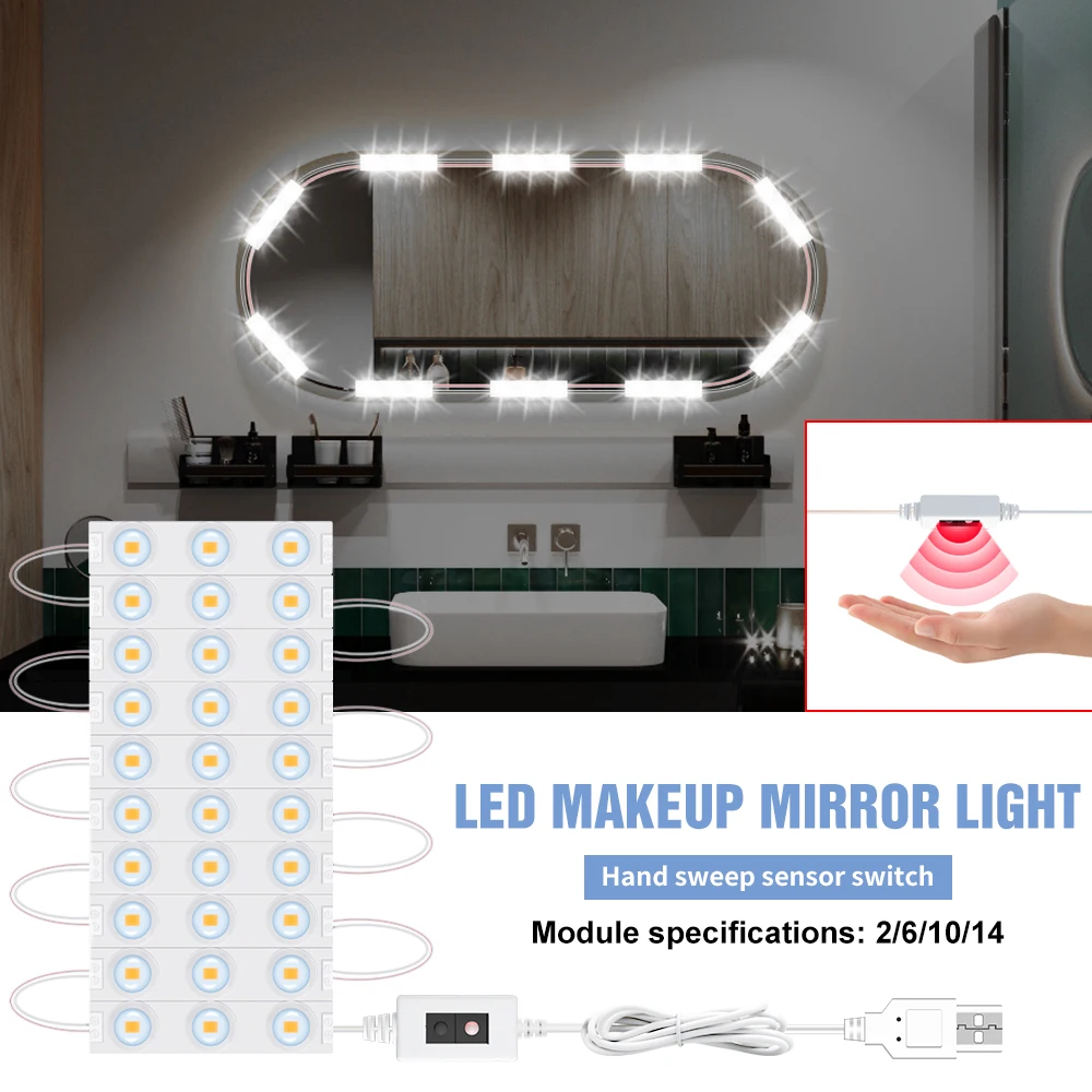 

LED Makeup Tables Mirror Lamp USB Bathroom Dressing Table Lamp For Bedroom Decoration Full Body Mirrors Vanity LED Night Lights