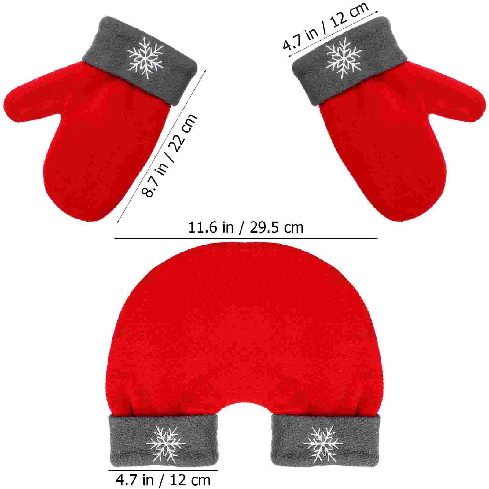 3 шт. флисовые перчатки для женщин зимние варежки рождественские красные милые