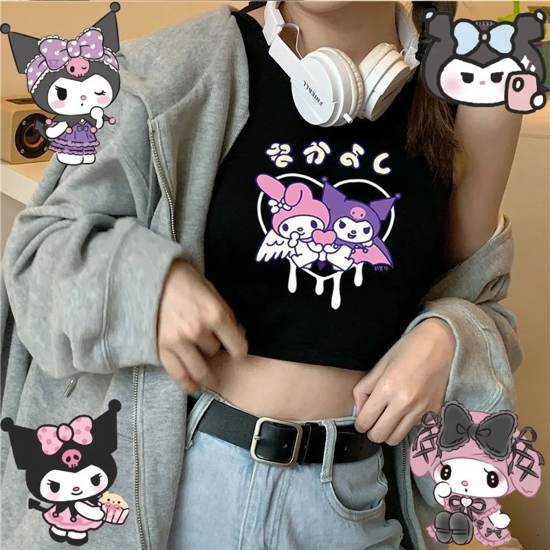 

Kuromi Melody Anime Hellokitty Sexy Suspenders Cute Cool Cropped Slim Crop Top Cartoon Ins Style Fashion Inner Vest Kawaii Cloth