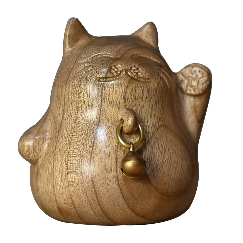 

Lucky Cat Decorations Delicate Adornment Novel Decorative Gold Office Golden Nanmu Japanese Home Desk Creative Decorate