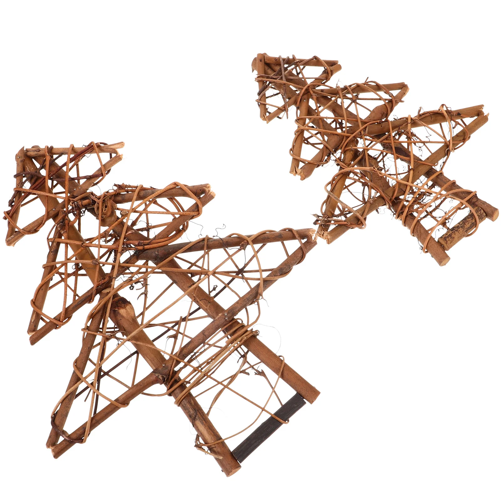 

2 Pcs Christmas Tree Wreath Decorations Grapevine Wreaths Crafts Crafting Small Frame Rattan Rough DIY Plain Decorating