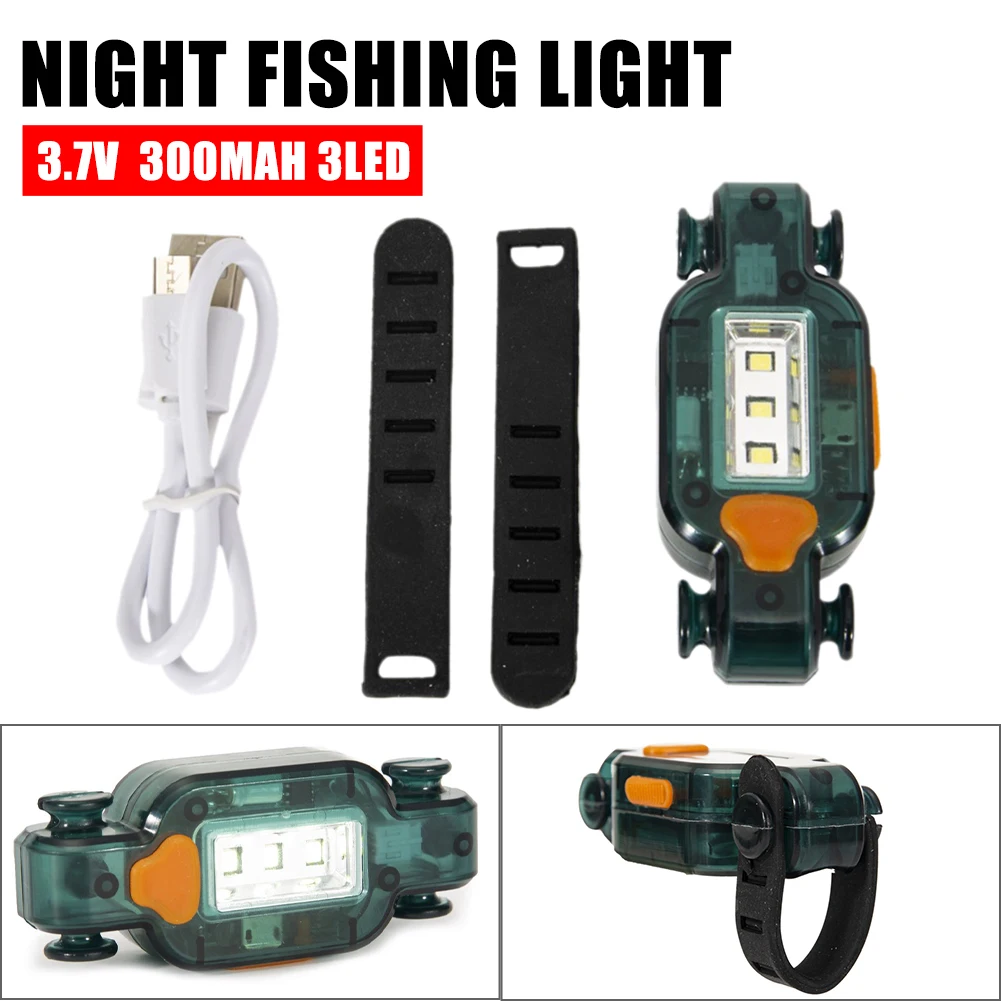 

NEW Night Fishing Induction Light Bait Lamp 3LED USB Rechargeable Intelligent Sensor Strap on Rod Waterproof Fishing Accessories