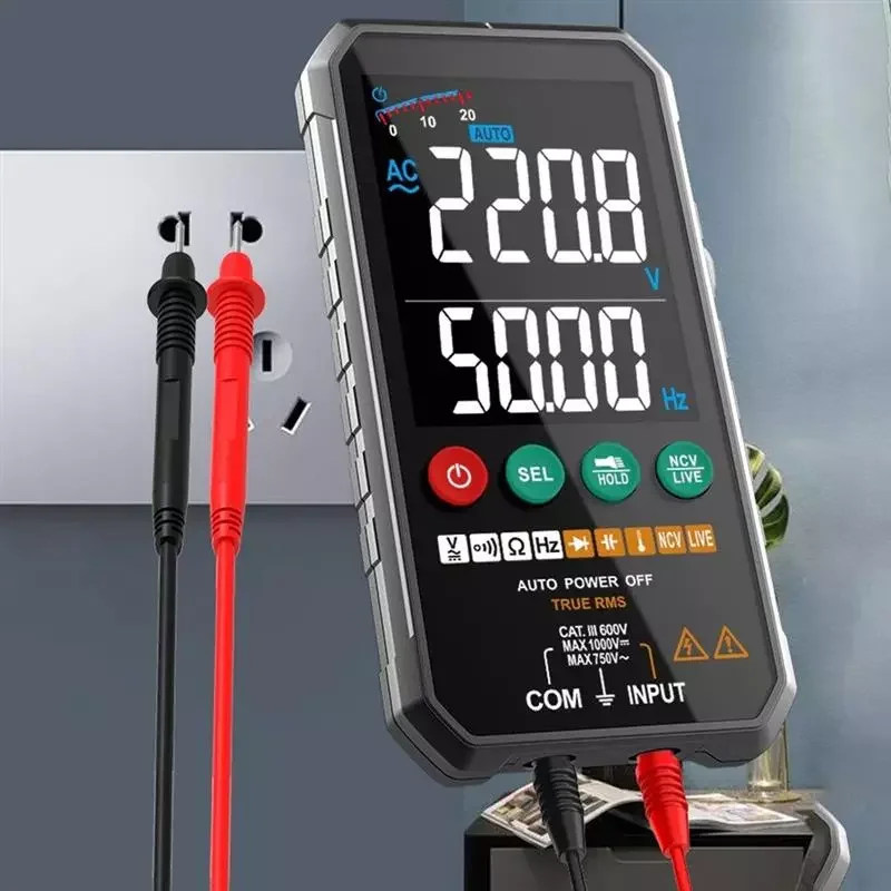

FUYI 6000counts Digital Multimeter Ture RMS AC DC NCV Transistor Capacitor Temperature Voltage Smart Meter Electrician Tools