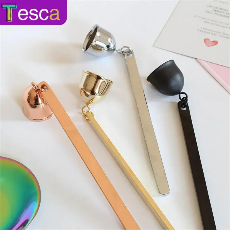 

Stainless Steel Candle Snuffer Accessories Vintage Decor Candle Cover Tool Bell Long Handle Banquet Safely Extinguish Home Decor