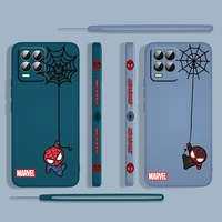 marvel spiderman mini for oppo find x3 x2 neo lite relame gt master a9 a5 a53s a72 a74 8 6 5liquid left rope phone case fundas