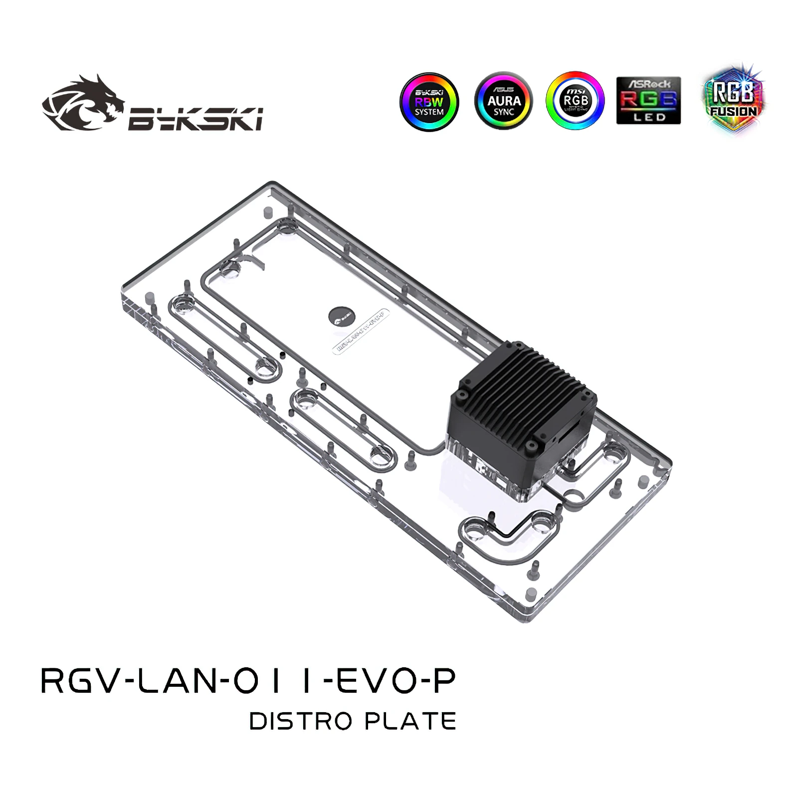 

Bykski RGB Distro Plate Reservoir for LianLi O11 EVO Chassis RGV-LAN-O11-EVO-P