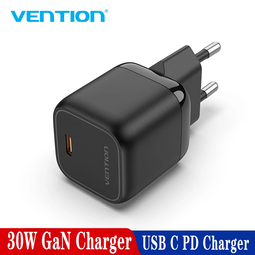 

Vention 30W GaN Charger PD Fast USB Type C Charger USB C PD3.0 QC3.0 PPS Quick Charging For iPhone 14 13 12 11 Pro Max Tablets