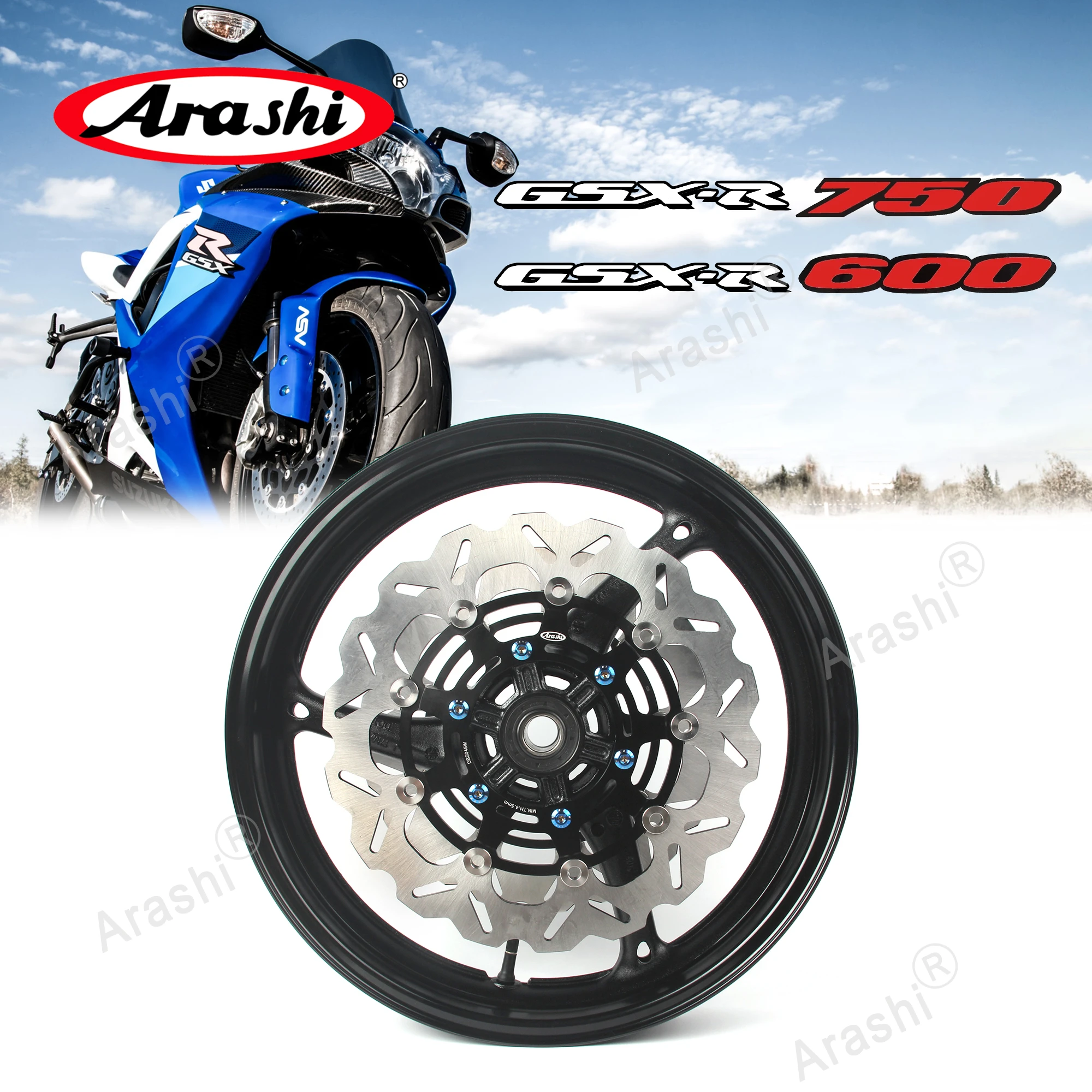 Фото Комплект ротора тормозного диска ступицы переднего колеса Arashi для SUZUKI GSXR600 GSXR750 2011 2012 2013 2014 2015 2016 GSX R GSXR 600 750 №1