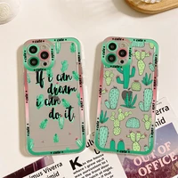 candy color art cactus plant phone case for iphone 11 12 13 mini pro max 14 pro max case shell