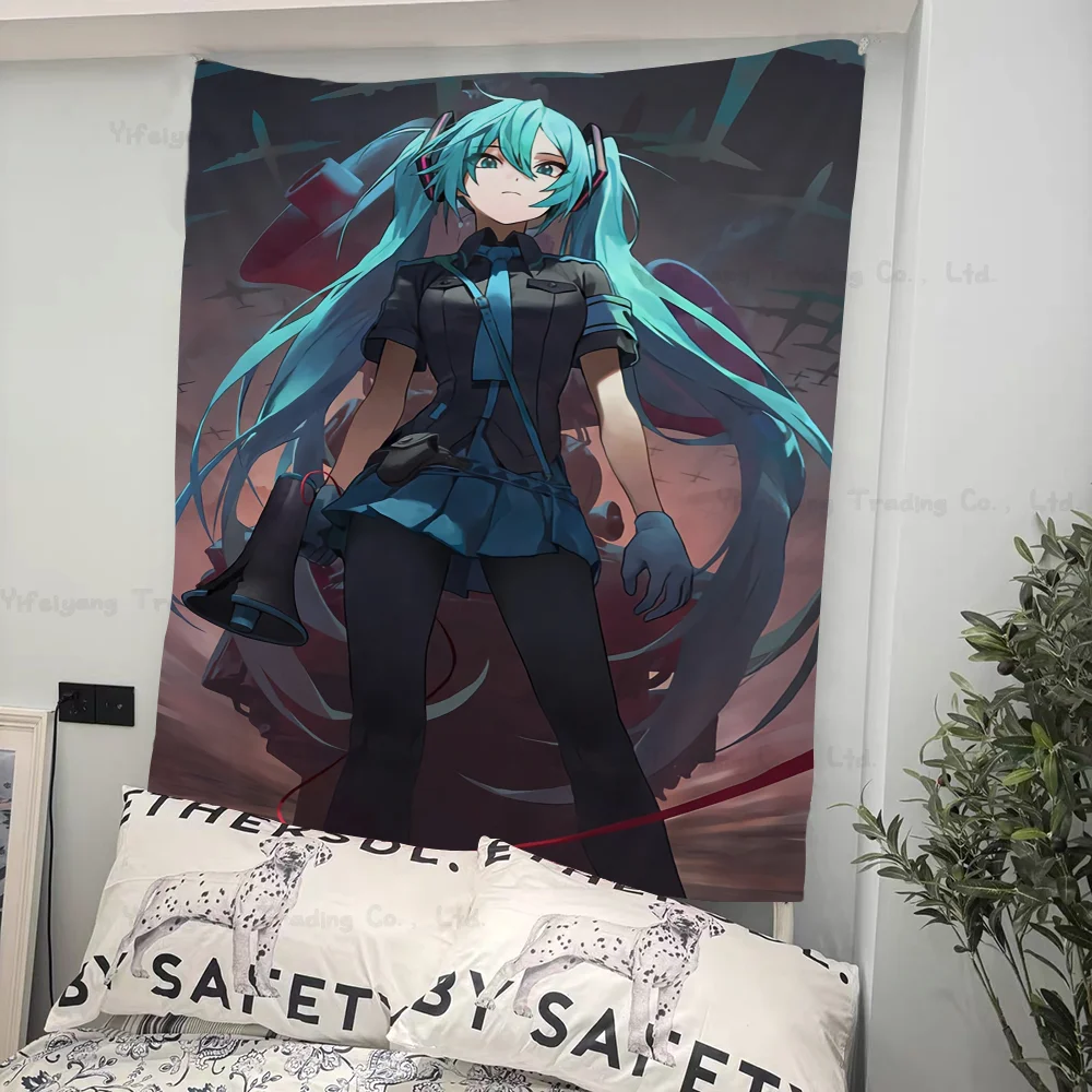 H-HatsuneS Girl M-MikuS большой настенный гобелен с принтом индийский Будда украшение