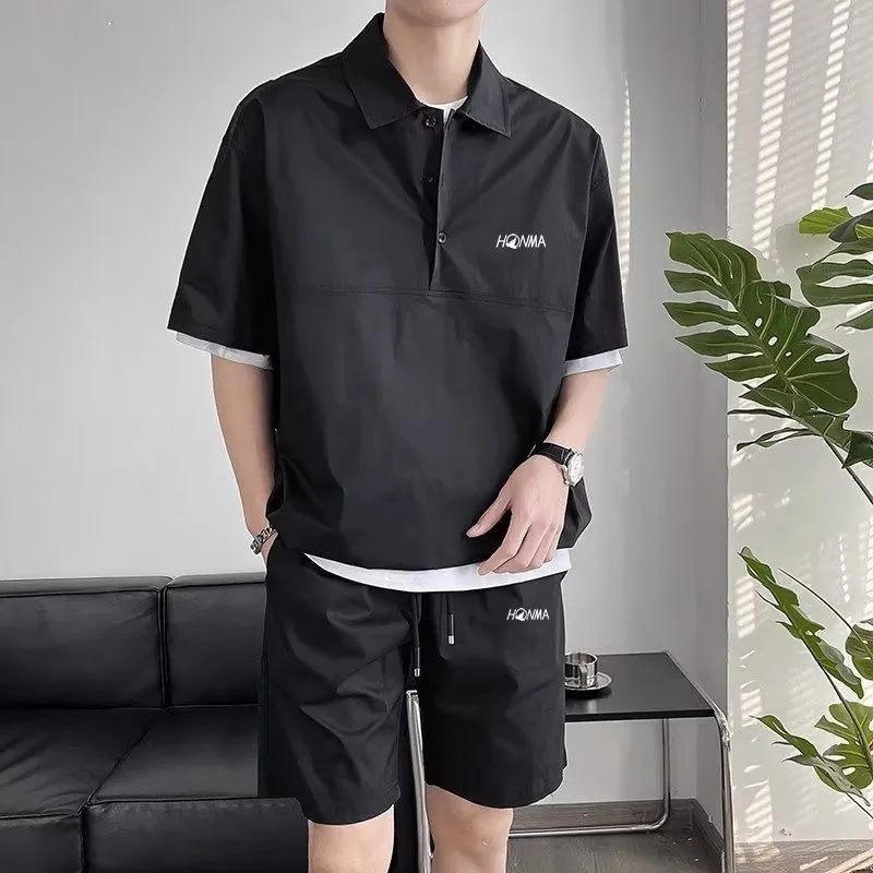 High Quality golf Clothing Summer Men's golf Suit Polo shirt+Short Pants Men Golf Sports Suit Fashion Short Sleeve Tracksuit