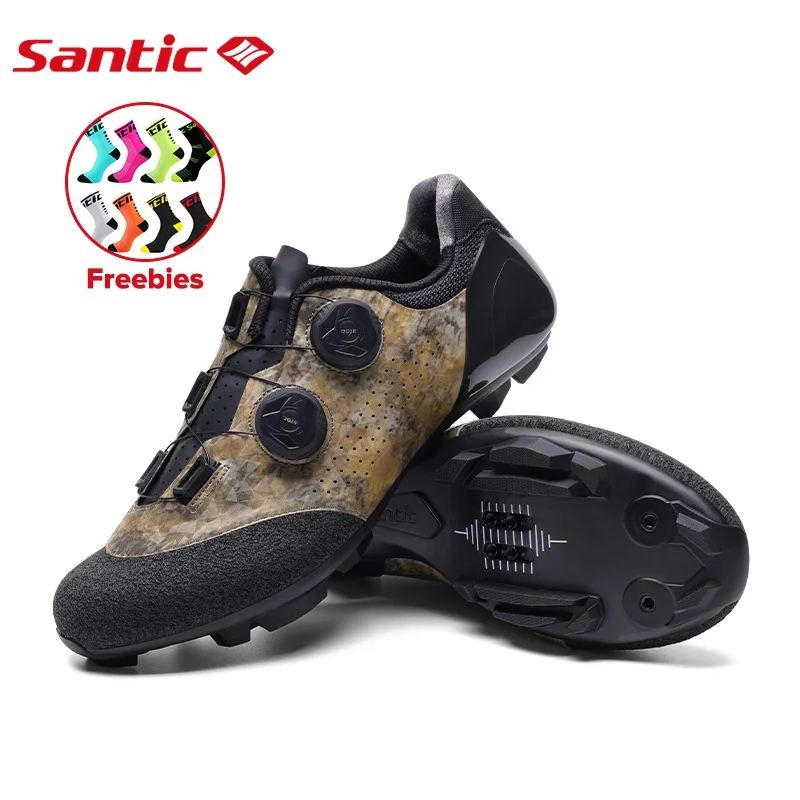 

Santic New Arrival Cycling MTB Shoes Men SPD Compatible Professional Mountain Bike Carbon Fiber Lock Shoes S21031