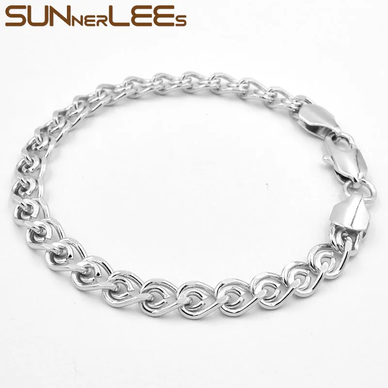 SUNNERLEES Модные Ювелирные изделия Белый Розовый золотой цвет браслет 6 мм Улитка