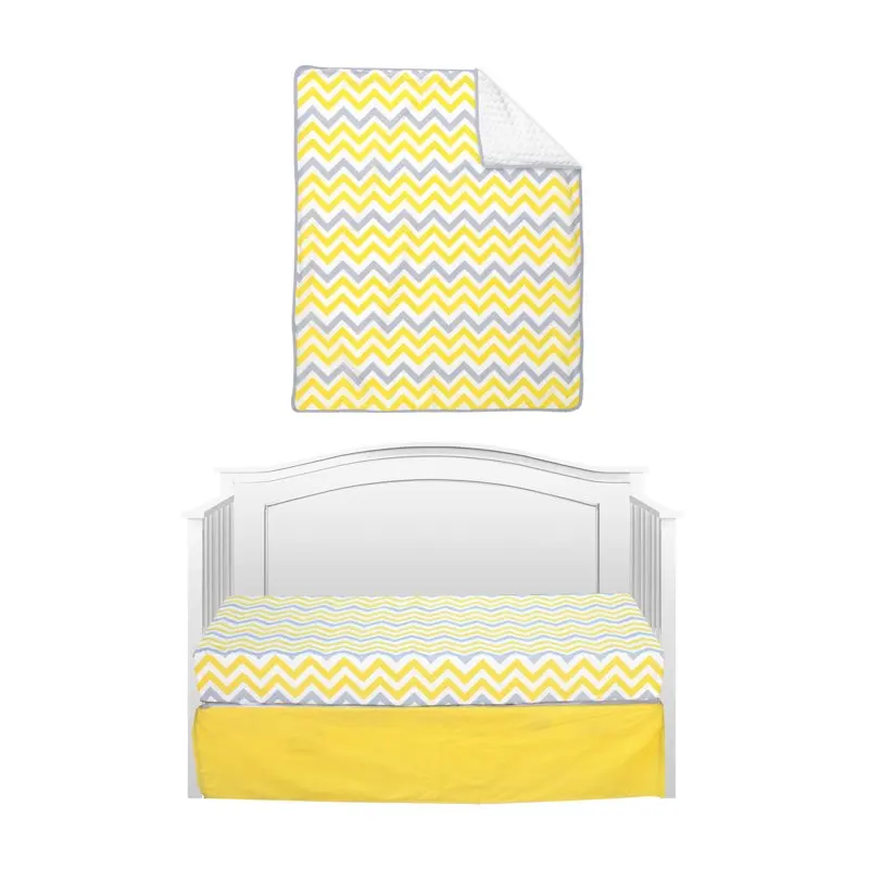 

Yellow and Gray Chevron 3 Piece Crib Bedding Set