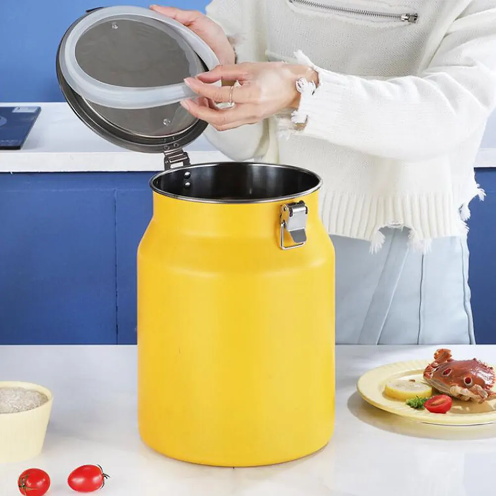 

Stainless Steel Kitchen Container 8L 10L Bucket Insect-Proof Moisture-Proof Rice Box Grain Sealed Jar Pet Food Storage Bucket