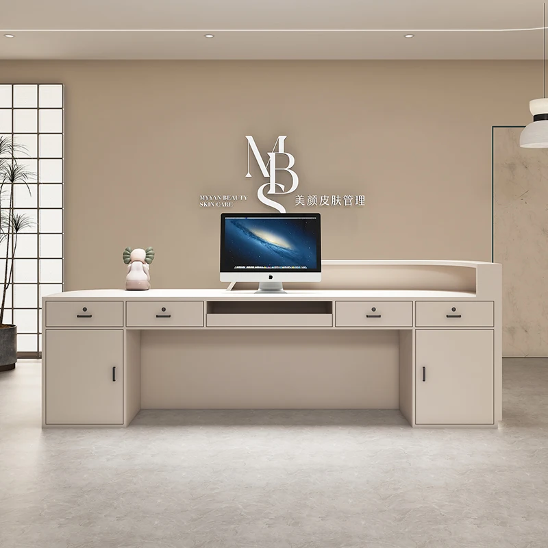 Роскошный магазин стол простой для приема стойка регистрации спа эстетическая