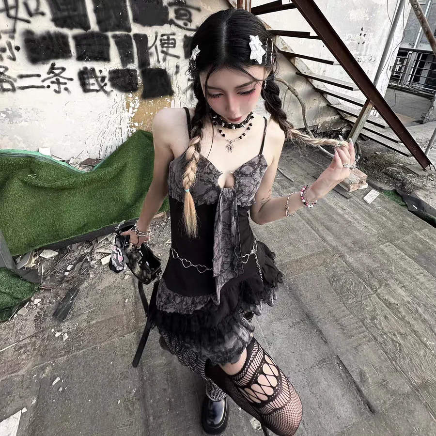 Платье-трапеция для женщин в готическом стиле