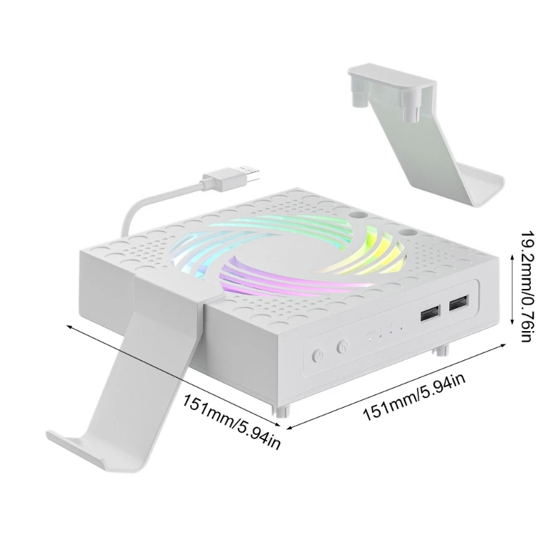 Охлаждающий вентилятор M17B с подсветкой для наушников и держателем контроллера