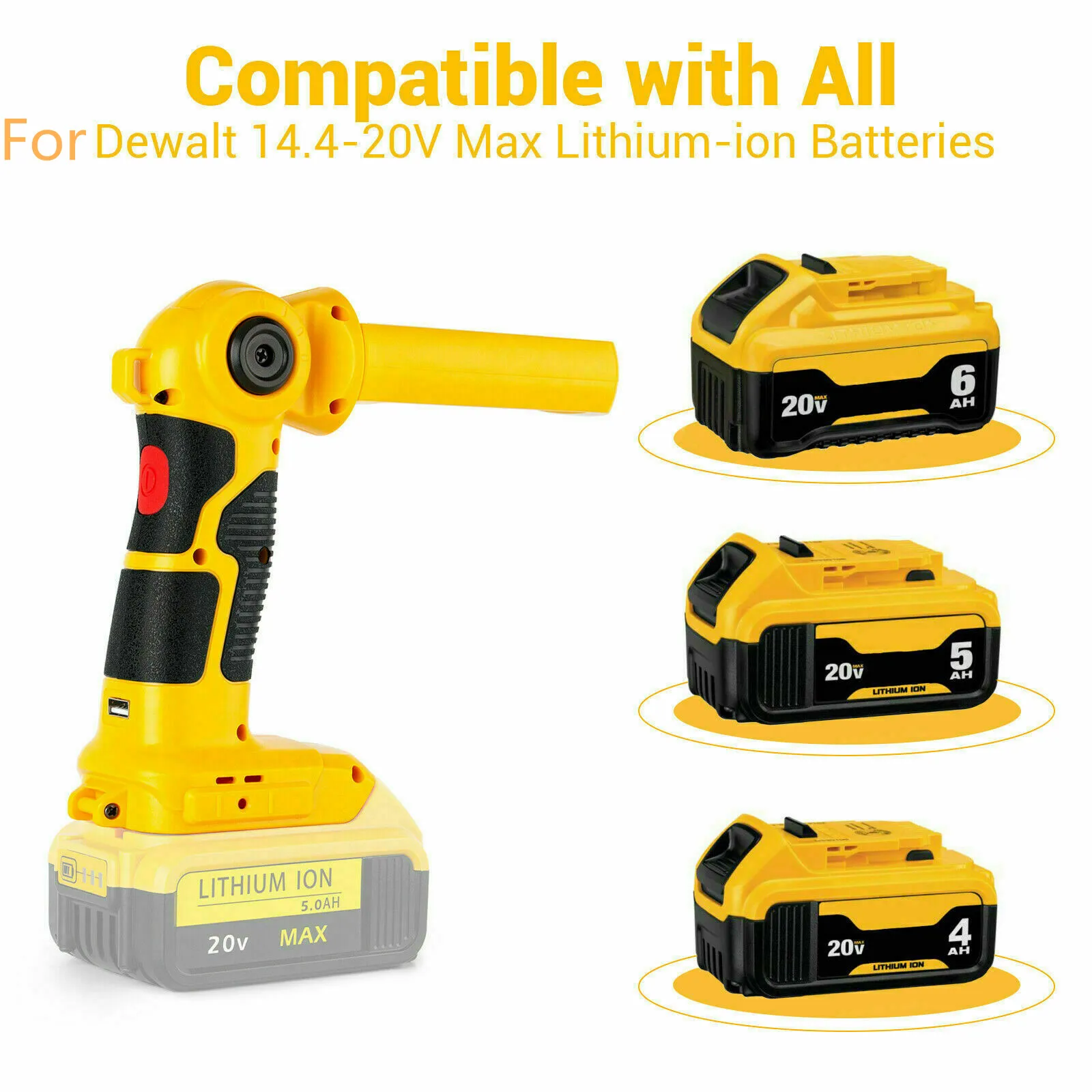 

12W Portable LED Warning Light Work Light Outdoor Lighting For Makita Bosch Milwaukee Dewalt Power Tools14.4V-20V Lithium Batter