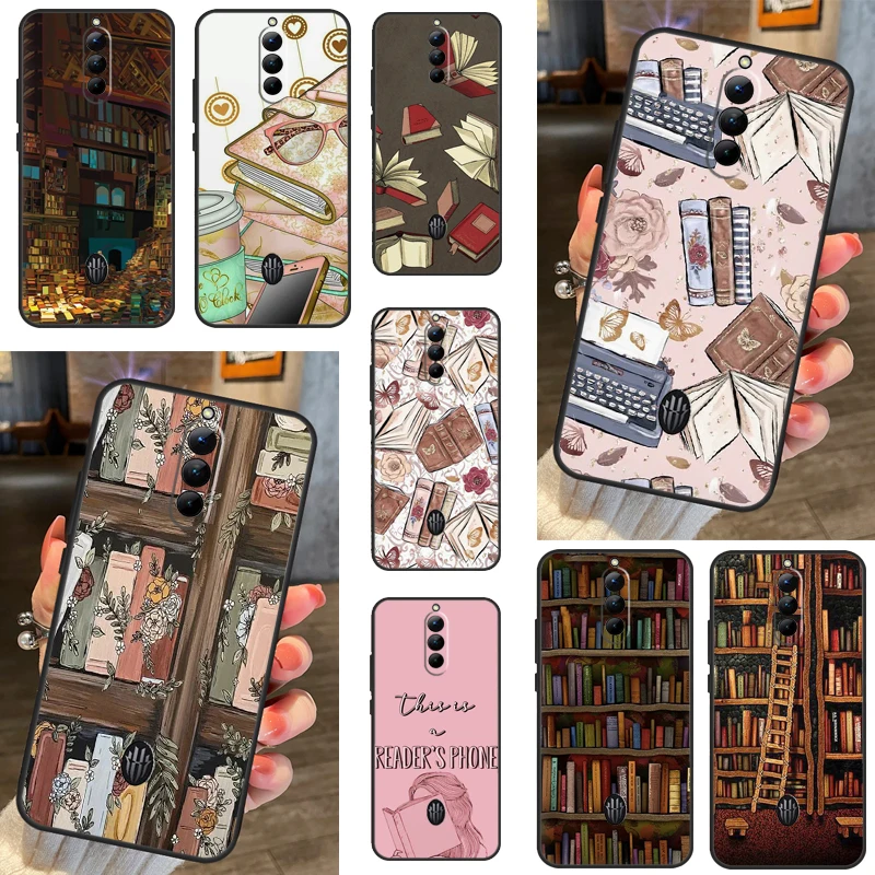 Library  Bookish Case For ZTE Nubia Red Magic 8 Pro Plus 5G 5S 6R RedMagic 7 6 Pro 7S 6S Pro Phone Cover