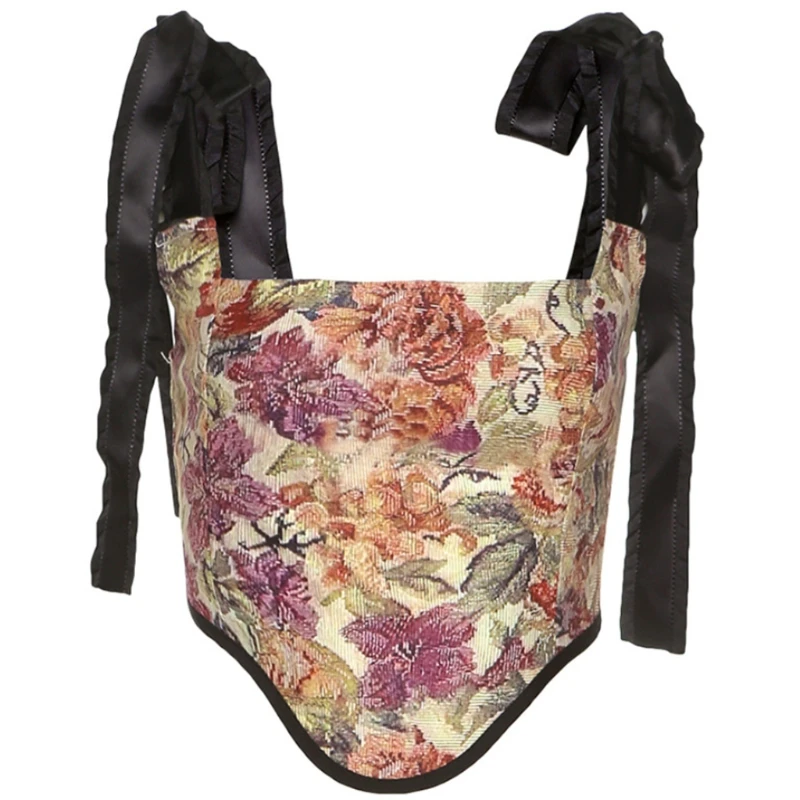 

Women Bustier Crop Top Sexy Corset Bra Tops Bowknot Square Collar Sexy Backless Bustier Backless Bustier Corset