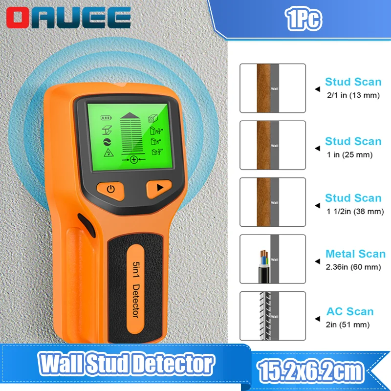

5 в 1 настенный детектор-шпилька, Многофункциональный Ручной Электронный сканер для обнаружения металла и дерева, электронный детектор пере...