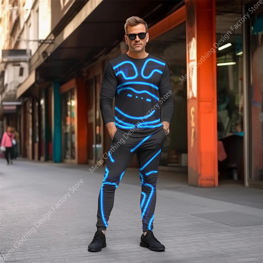 2023 Fashion Tracksuit Men Casual Long Sleeve T-shirt+Pants Men's Sweat-Shirt Set Clothes For Men 3D Print Sports Men's Clothing