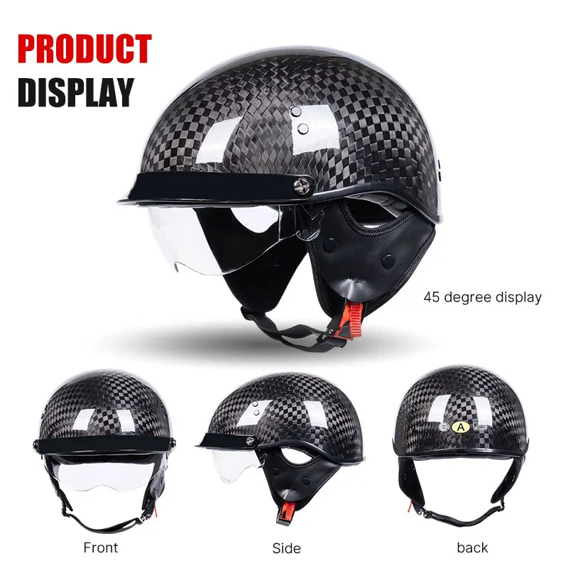 Полулицевой шлем из углеродного волокна 1/2 мотоциклетные шлемы Four Seasons Universal 3K Ultra