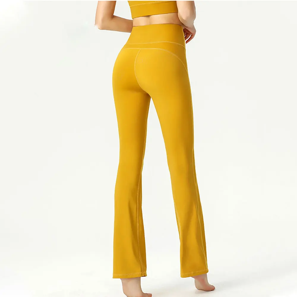 Flared Yoga Pants Women Gym Leggings Super Stretchy Wide Leg Trousers High Waist Fitness Flare Pant Workout Running Sportswear