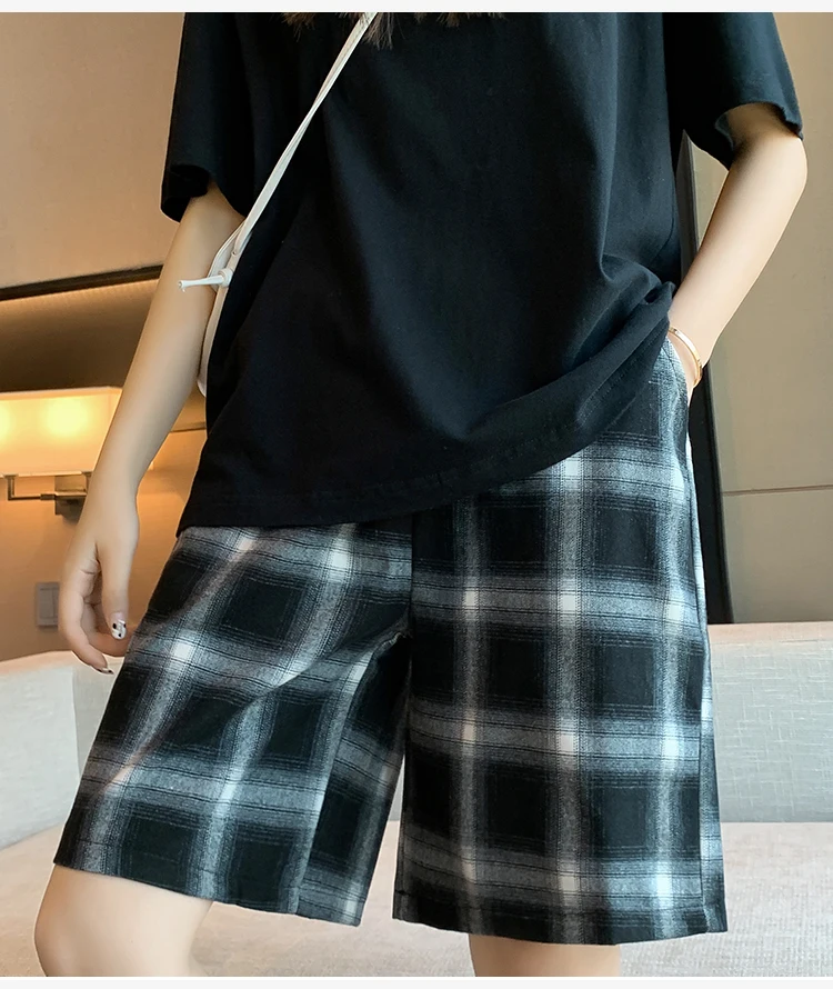 Брюки спортивные в клетку для мужчин и женщин нейтральные штаны японском стиле