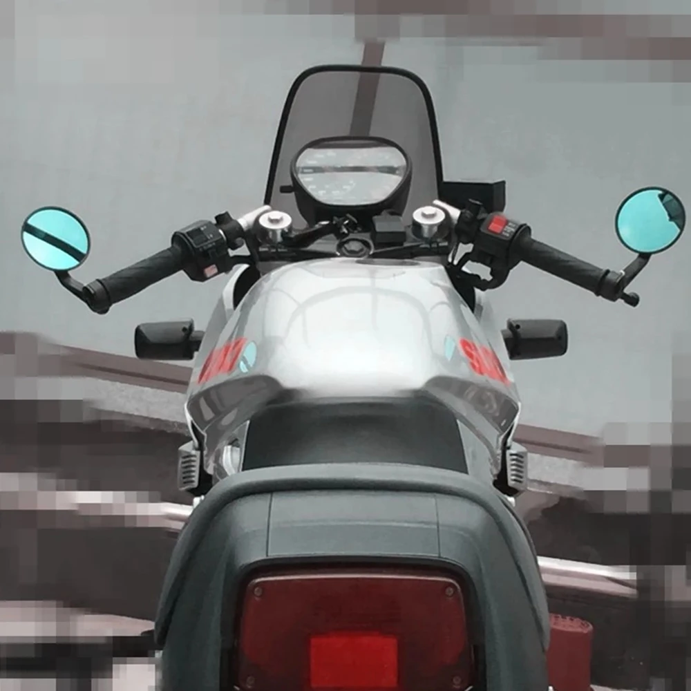 Мотоциклетное зеркало заднего вида черное 7/8 дюйма круглое CNC Cafe Racer запчасти для