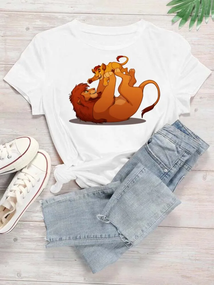 Футболка женская с мультяшным принтом Король Лев |