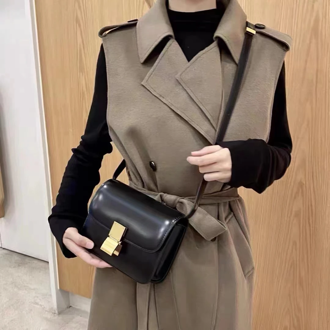   Women’s Genuine Leather Shoulder Bag 2022 Trend Brand Small Square Bags Luxury Designer Handbag Fashion Messenger BagsTofu Bags 