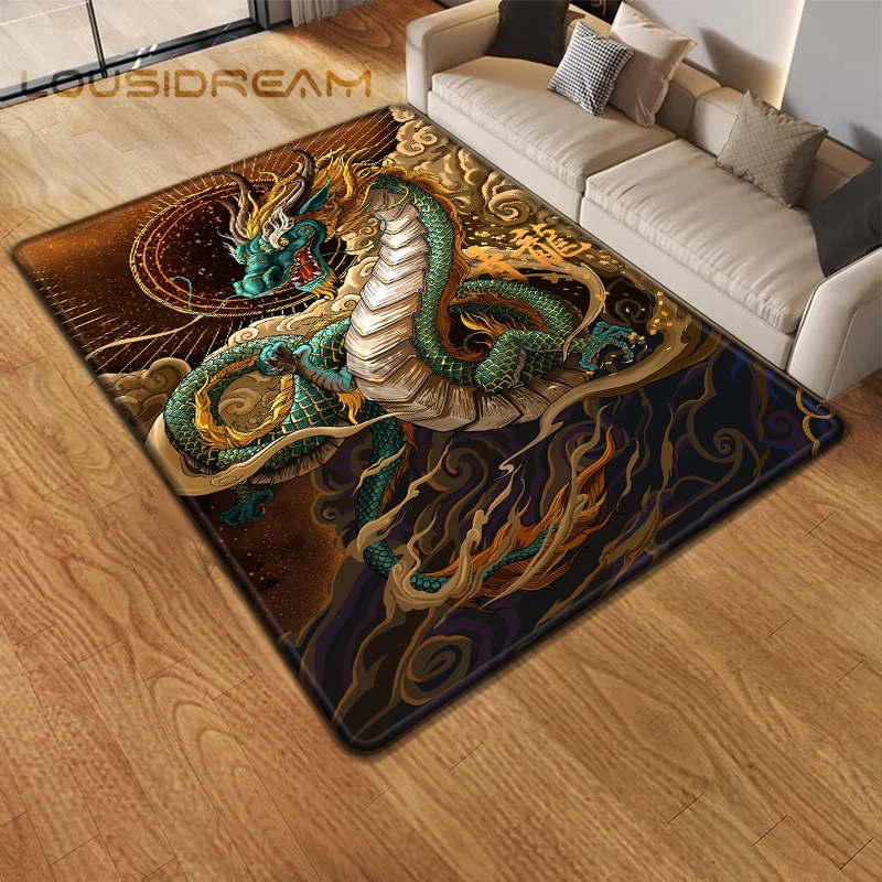 

Ковер с изображением китайского дракона, ковер для кухни, коврик для спальни, напольное украшение, ковер для гостиной, противоскользящий ковер для ванной комнаты