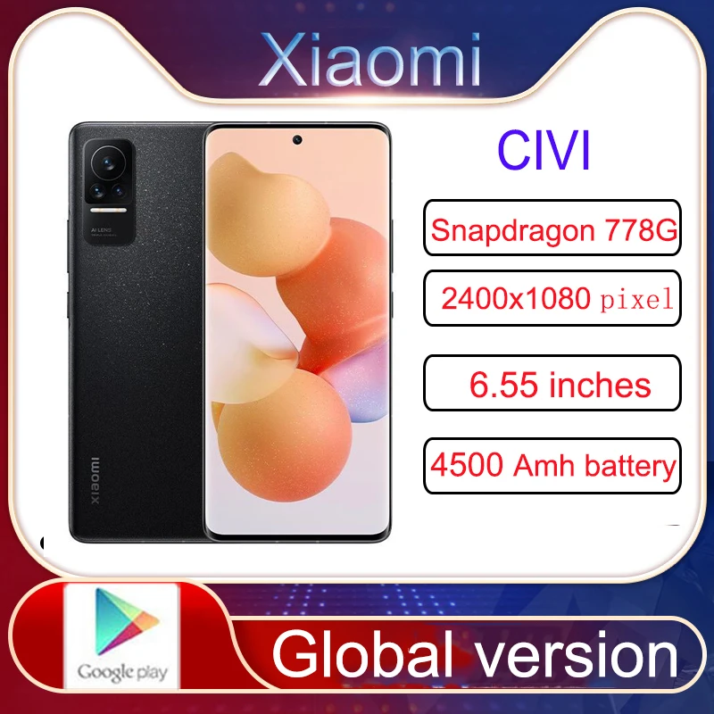 Xiaomi Civi 5G Smartphone NFC Snapdragon 4500mAh 778G64 MP Camera Li-Po  BatteryQC OLED Display Android