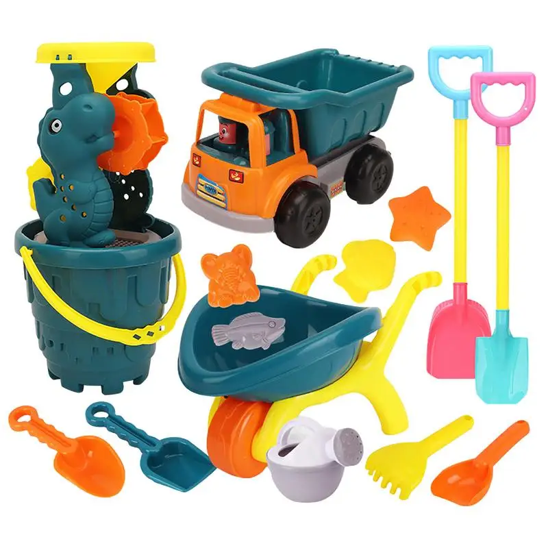 

15Pcs Beach Sand Toys Set Beach Toy With Bucket Shovels Watering Can Sandbox Toys For Kids And Toddlers Outdoor Beach Garden