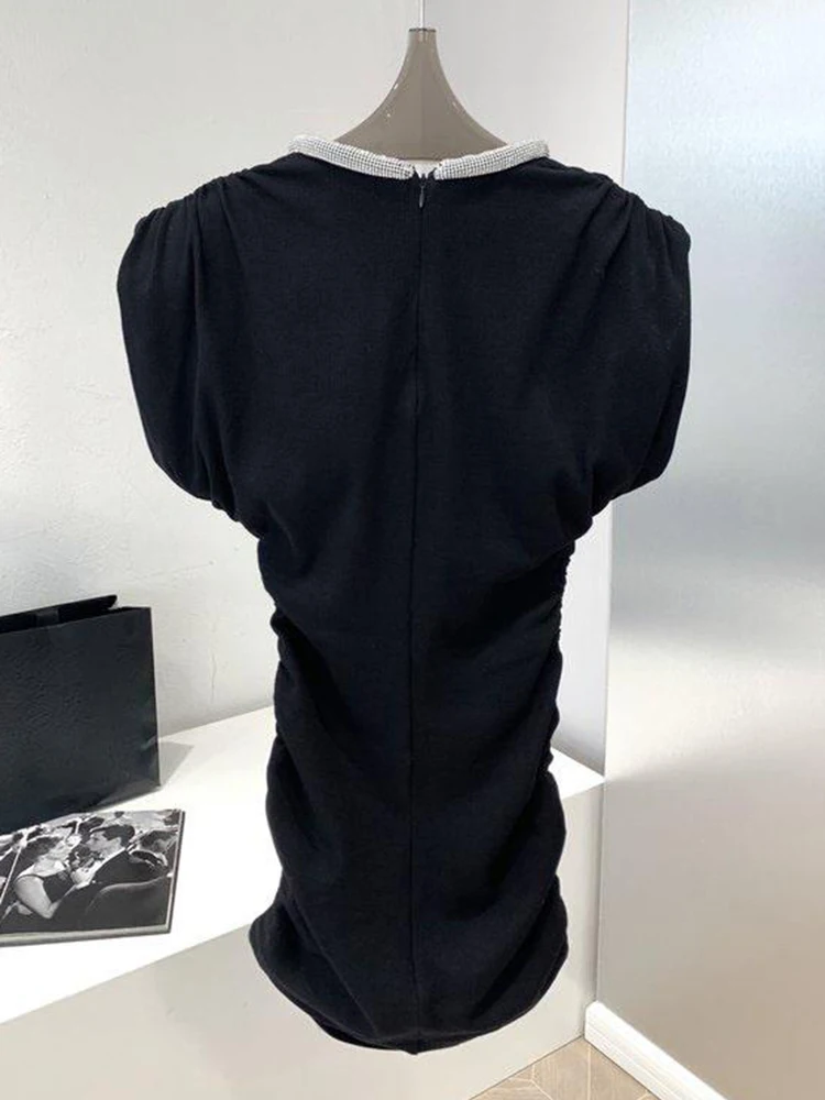 Женское платье-мини TWOTWINSTYLE черное летнее платье с круглым вырезом без рукавов