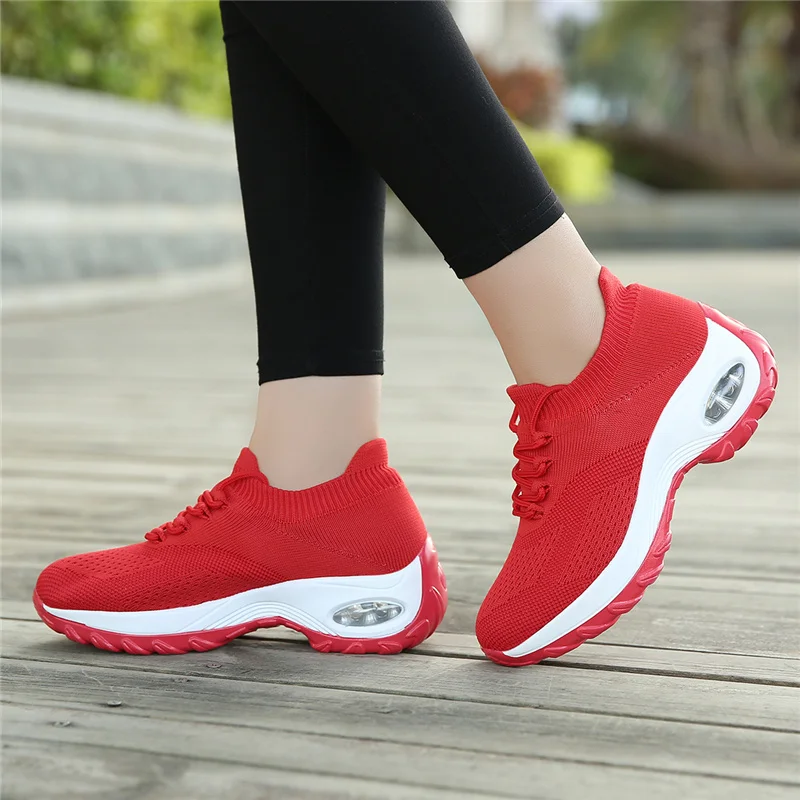 Womens Fashion Walking Shoes Socks Sneaker Platform Nurse Mesh Breathable Fitness Shoes