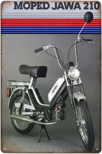 Фото Металлический знак - мопед Jawa Babetta 210 (пермиодная реклама) Алюминий №1