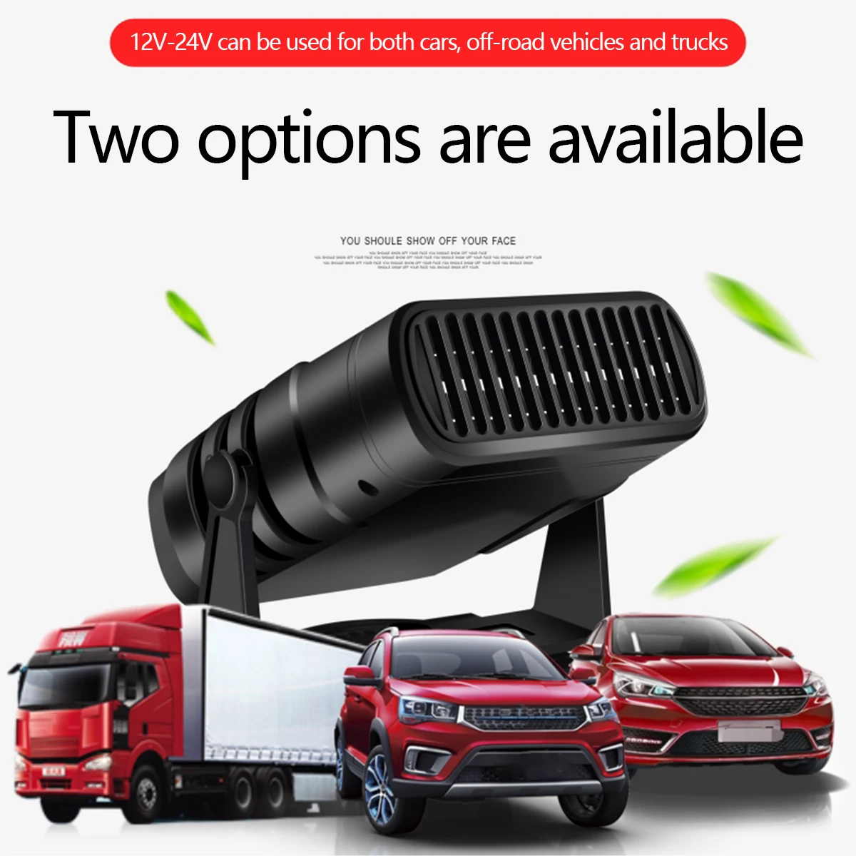 

New Car Heater 120W 12V/ 200W 24V Car Heater Fan Portable Car Defroster w/ 2 in 1 Cooling & Heating Car Windshield Defogger