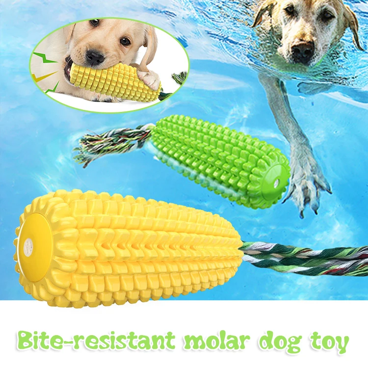 

Simulation Corn Dog Chew Toy Squeaky Puppy Molar Stick Dog Tooth Cleaning Tool Pet Toothbrush Dog Interactive Toy GQ