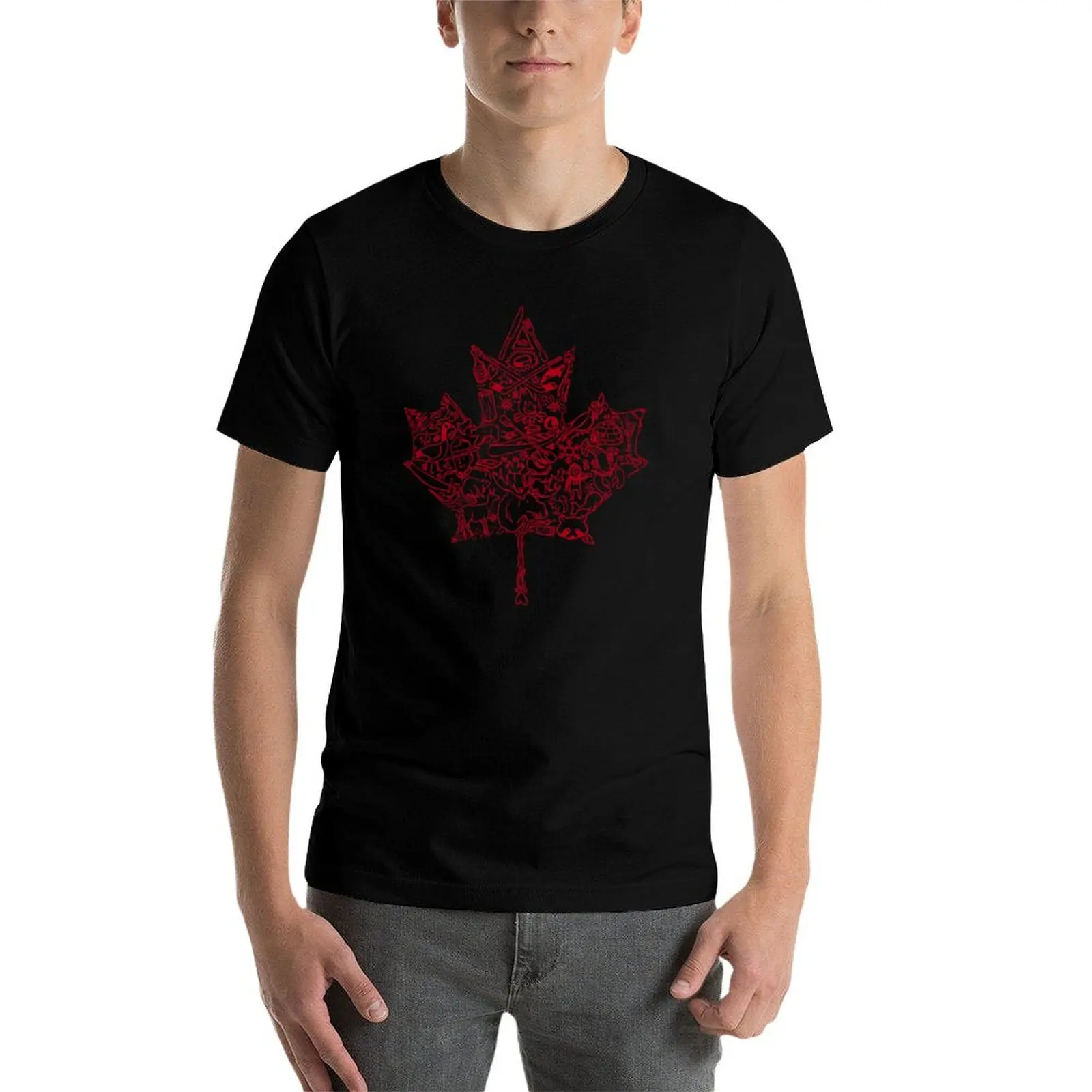 Фото Футболка Maple Leaf - красная, устойчивая к поту, для тренировок №4