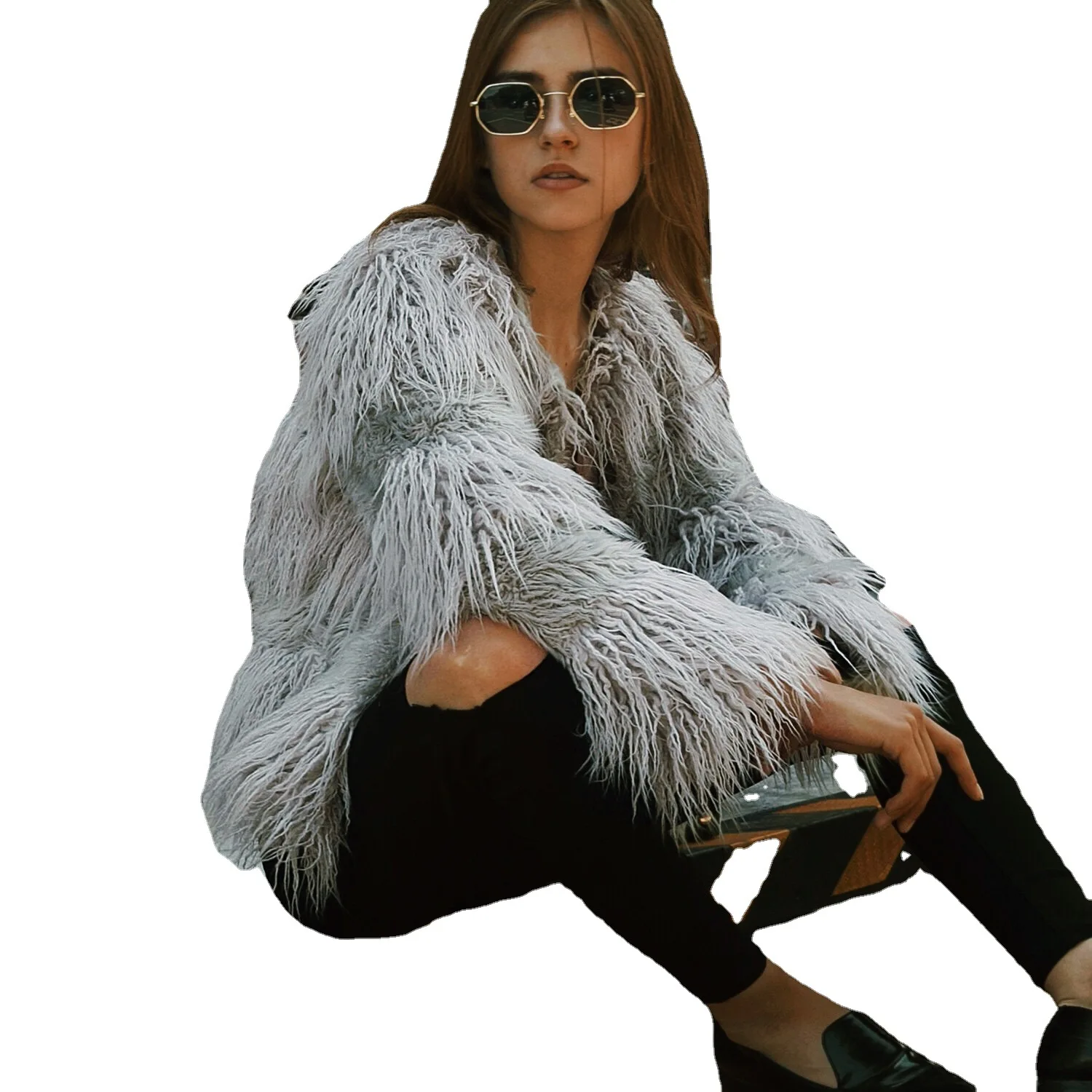 Women's Fur Jacket Imitation Fur Furry Fur Clothing Overcoat Plush Coat Faux Fur Coat
